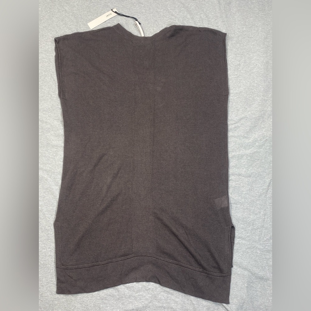 Damir Doma Silent Sleeveless Mini Dress Side Slits Crew Linen Cotton Woven Knit